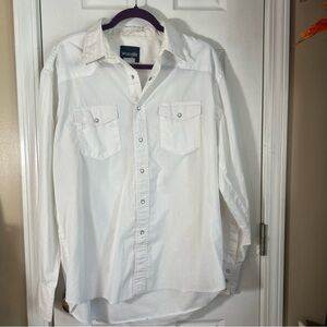 Wrangler White Casual Button Down Shirt